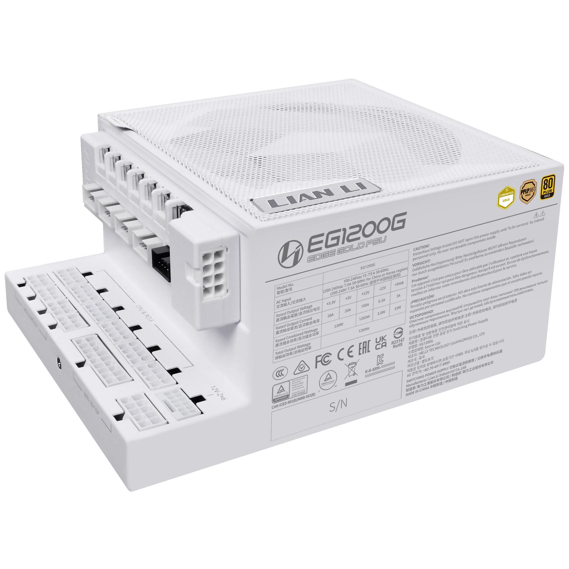 Захранващ блок Lian Li EDGE 1200W 80+ Gold PCIe 5.1, ATX 3.1 - Бяло-3