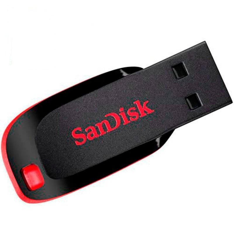 USB памет SanDisk Cruzer Blade, 32GB, USB 2.0, Черен-Червен-1