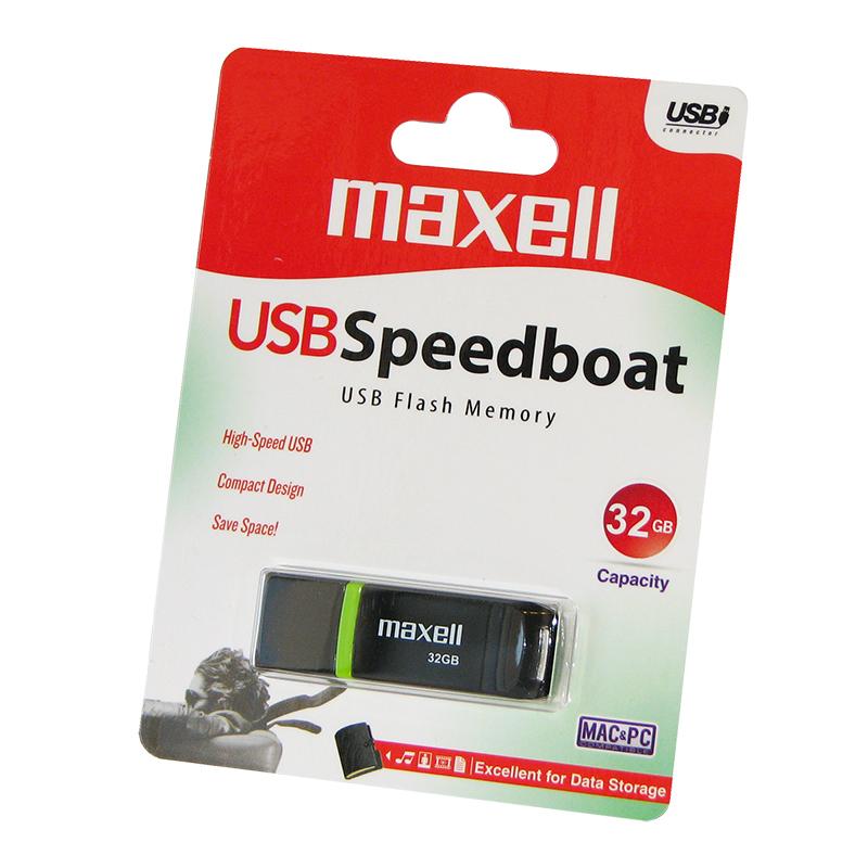 USB памет MAXELL Speedboat, USB 2.0, 32GB, Черен