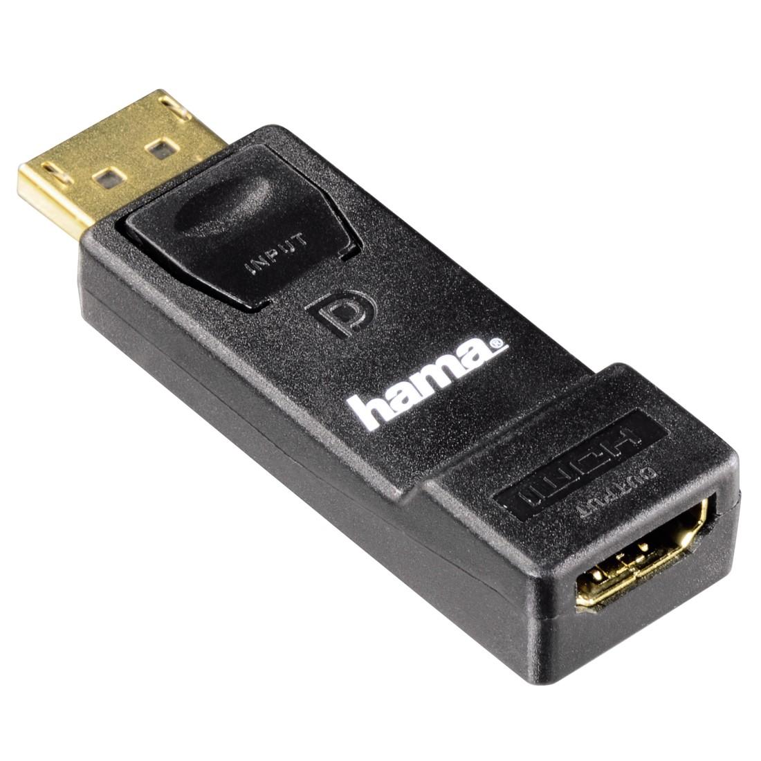 Адаптер HAMA 54586, DisplayPort мъжко - HDMI женско, Ultra HD, 3 звезди, Черен-2