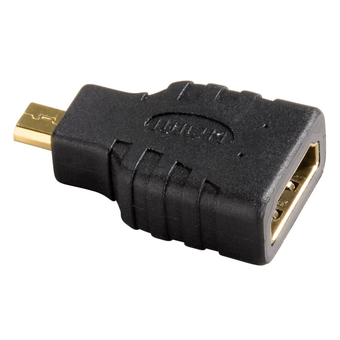 Адаптер HAMA 39863, HDMI женско - Micro HDMI мъжко, 3 звезди, Черен-1