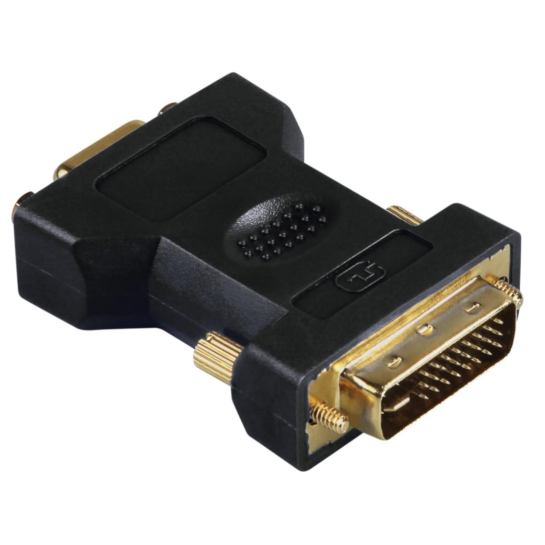 Адаптер HAMA 45073, DVI мъжко - VGA женско, Позлатени конектори, Екраниран, Черен-2