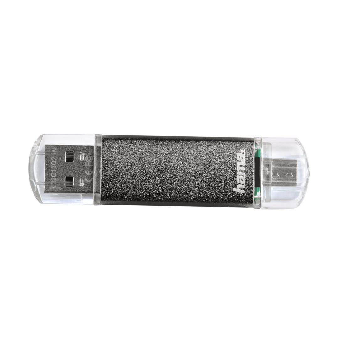 USB памет HAMA Laeta Twin, 64GB, USB2.0, Сив