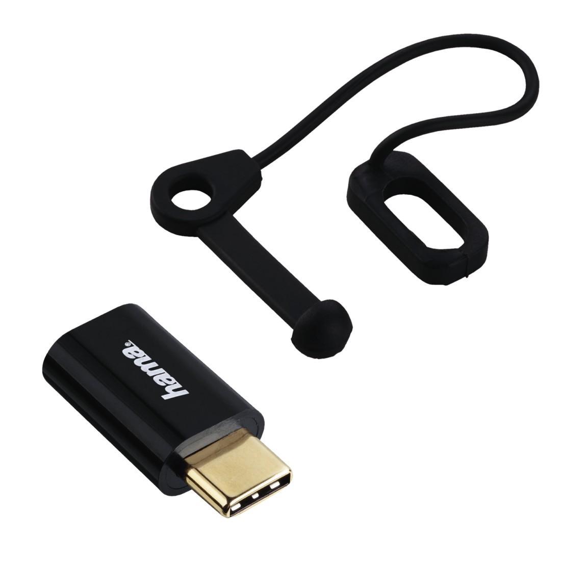 Адаптер HAMA  USB-C мъжко- Micro USB B женско , 480Mbit/s, Черен-3
