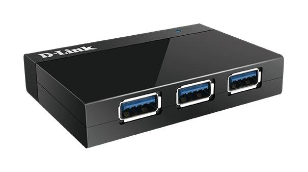 USB хъб D-Link DUB-1340/E, Със захранване, USB 3.0, Черен-2
