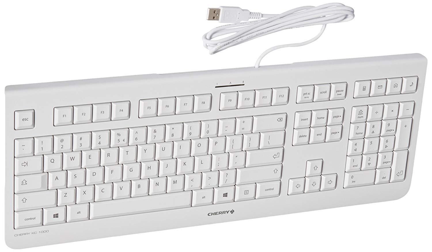 Жична клавиатура CHERRY KC 1000, Бял