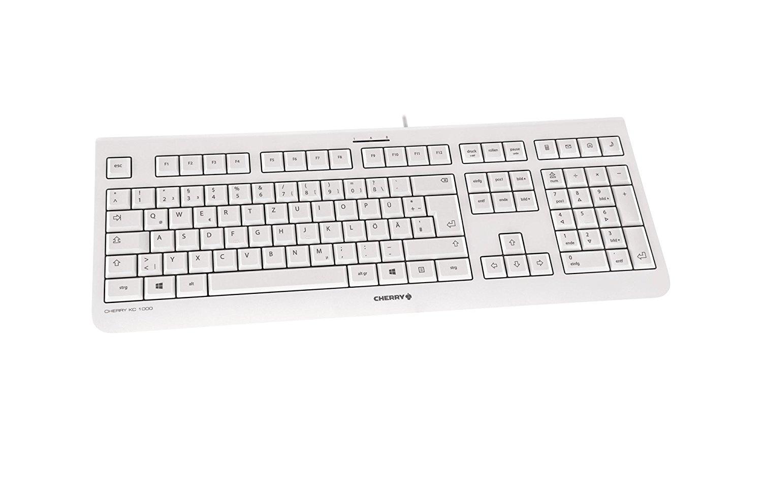 Жична клавиатура CHERRY KC 1000, кирилизирана,Бял-3